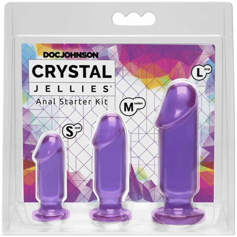 Doc Johnson Crystal Jellies Anal Training Set 3 Sizes Transparent