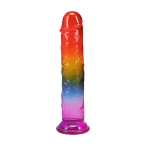 Doc Johnson Crystal Jellies Arcoiris 8,5" lankstus modelis – daugiaspalvis