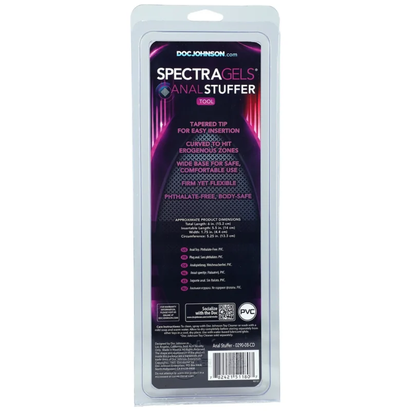 Doc Johnson Spectra Gels Flexible Anal Plug 12.7cm Suction Base Blue