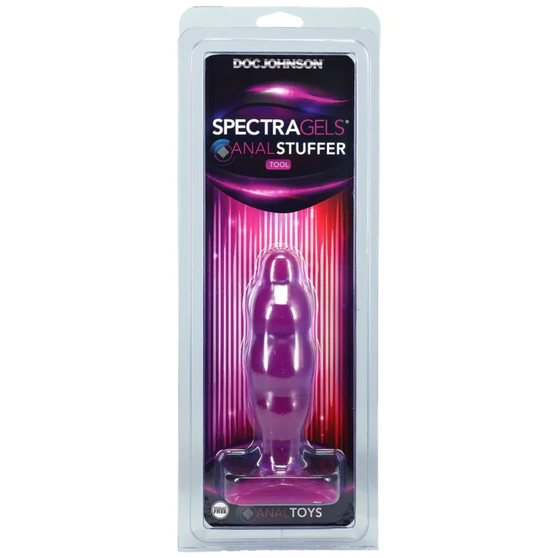 Doc Johnson Spectra Gels Flexible Anal Plug 12.7cm Suction Base Blue
