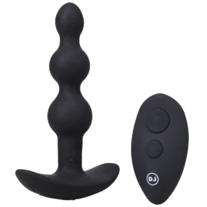 Doc Johnson A-Play Shaker Silicone Remote Beaded Plug Rechargeable Black