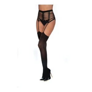 Dreamgirl Caged Seamless Garter Belt Pantyhose Black One Size