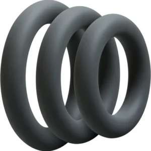 Doc Johnson OptiMALE Silicone Ring Set 3 Sizes Black/Slate