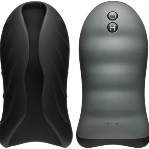 Doc Johnson OptiMALE Silicone Stroker Heated Rechargeable Black