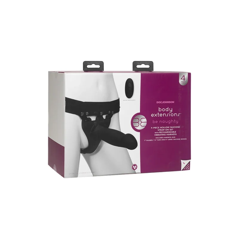 Doc Johnson Body Extensions Silicone Harness Vibrating Set, Black