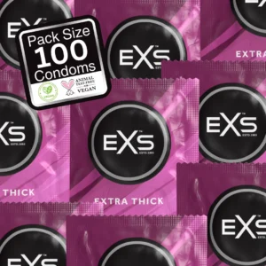 EXS Extra Thick 100-Pack - Durable Latex Barrier System, Lubricated