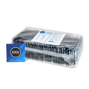 EXS Regular 100-Pack Latex Safety Condoms, Flared, Lubricated, 54mm