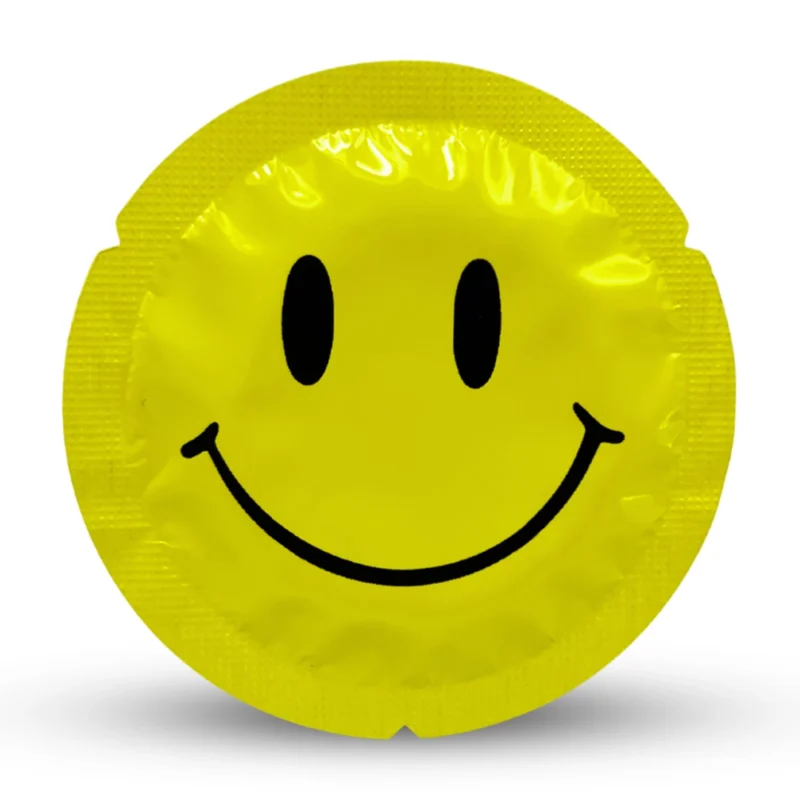 EXS Smiley Face Regular 54mm Condoms 100-Pack - Thin & Durable Latex