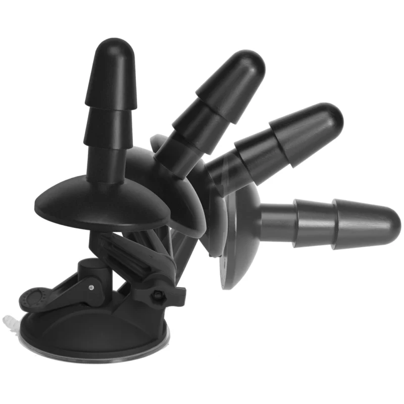 Doc Johnson Deluxe Suction Cup Plug Accessory Set - 2 Pieces, Black