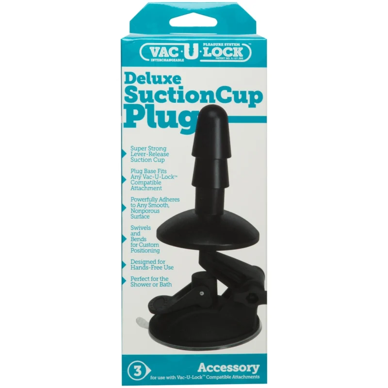 Doc Johnson Deluxe Suction Cup Plug Accessory Set - 2 Pieces, Black