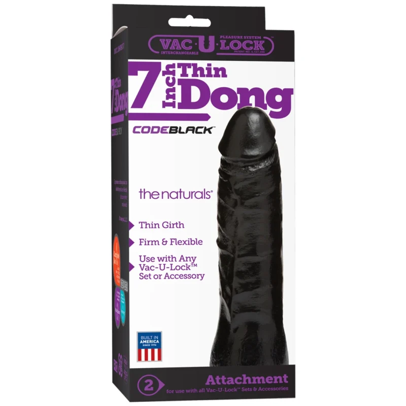 Doc Johnson CodeBlack Thin Vac-U-Lock 18cm Attachment, Black