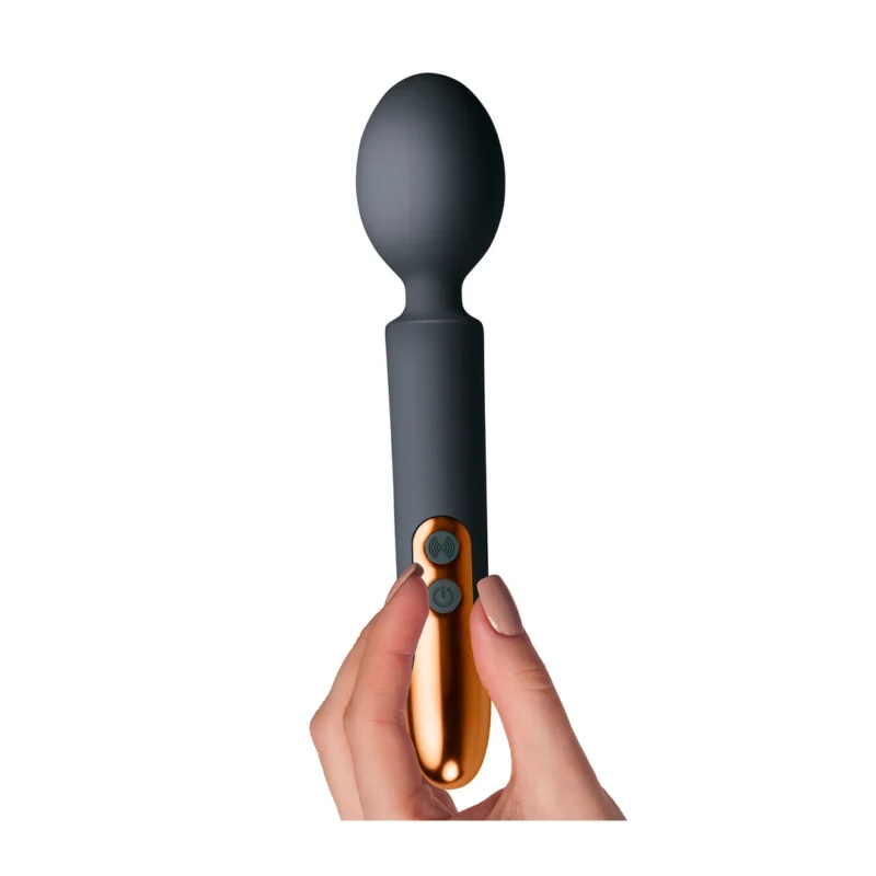 Rocks-Off Oriel Rechargeable Massage Wand Flexible Waterproof Black
