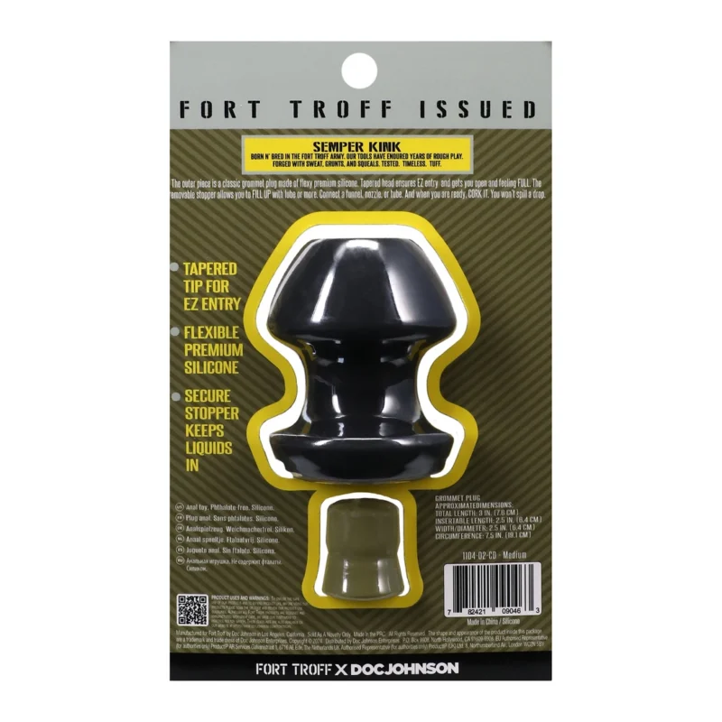 Oxballs Kum Keeper Medium Black - Silicone Plug with Removable Stopper