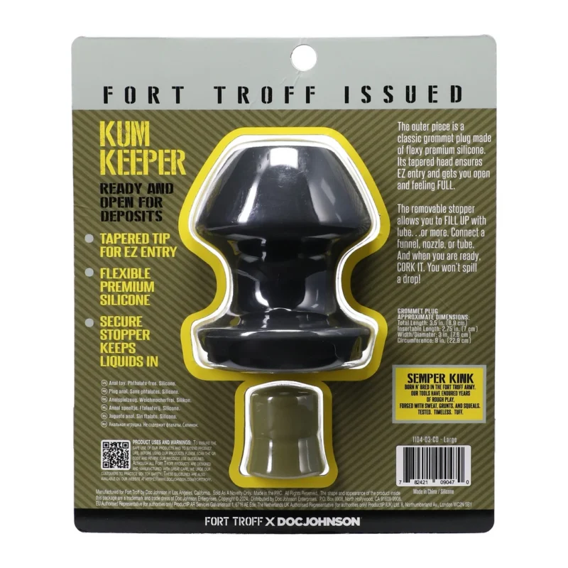 Oxballs Kum Keeper Large Black Anatomical Silicone Plug