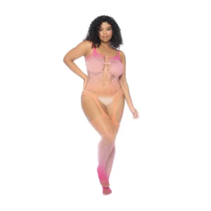 Mapele Floral Ombre Bodystocking Queen Size Sunset Design