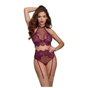 Dreamgirl Bralette & Garter Panty Set XL - Elegant Lace Black Lingerie