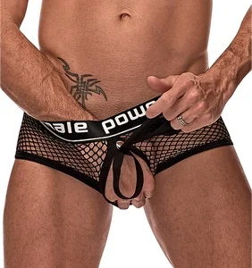 Male Power Mini Short Black M - Removable Pouch, Elastic System