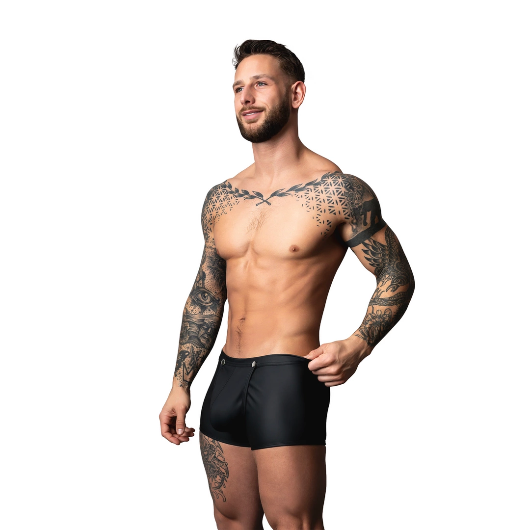 Male Power Snap Off Short S Black – bagažinė su „Tearaway“ maišelio dizainu