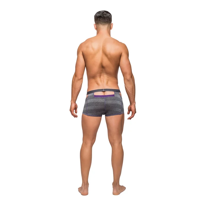 Male Power Heather Haze Cutout Mini Shorts XL Sporty Waistband