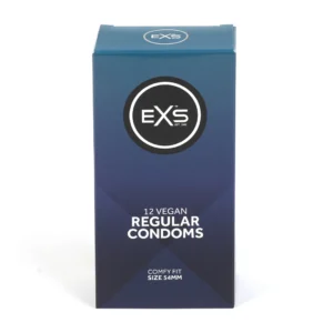 EXS Regular 12-Pack - Classic Thin Latex Protection, 54 mm, Flared Shape