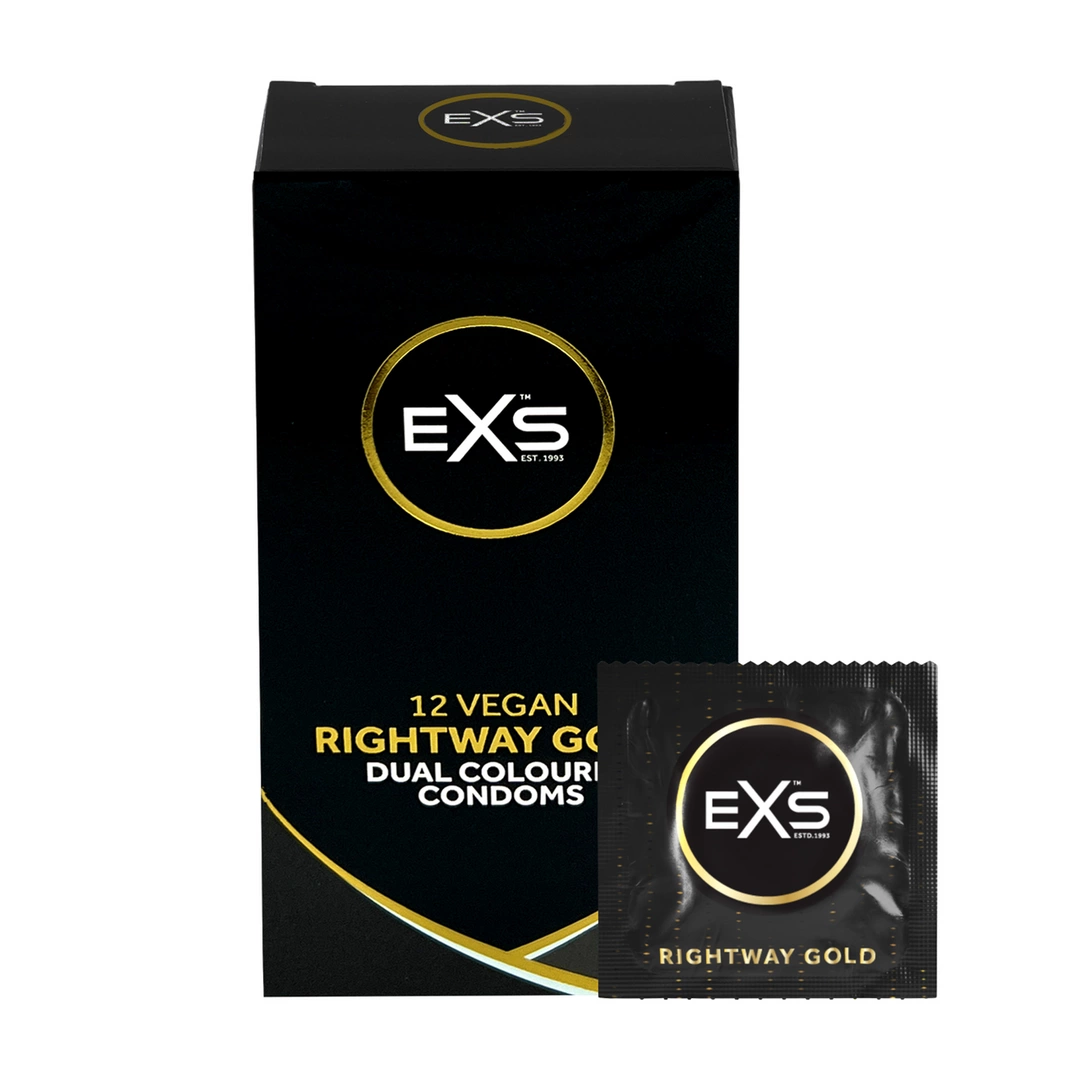 EXS Rightway Gold Condoms 12-Pack Dual-Colour Easy Application System