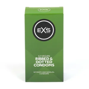 EXS 3-in-1 Ribbed & Dotted Flared Latex Condoms 12-Pack 56mm