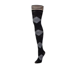 Kix'ies Kimmie Argyle Thigh-Highs Black Size A - No-Slip System