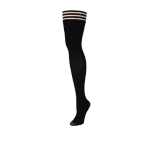 Kix'ies Dana Lynn Thigh-High Stockings Black Ribbed Size A