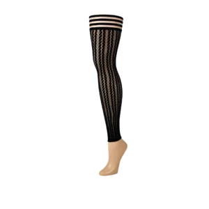 Kix'ies Lindsay Model D Black Footless Thigh-High Tights No-Slip Grip