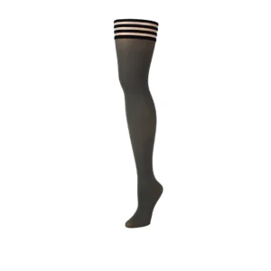 Kix'ies Sierra Thigh High Stockings Grey Argyle Comfortable Fit D