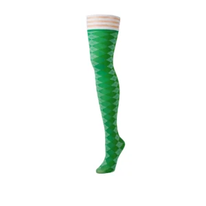 Kix'ies Par 4 Argyle Thigh-Highs C Green - No-Slip Golf Collection