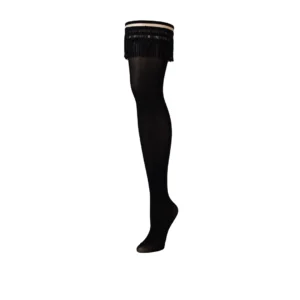 Kix'ies Keila Thigh-High Stockings A Black - Secure Fit, Petite Size