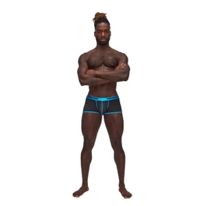 Male Power Uplift Mini Short L Black - Ergonomic Support & Satin Waistband