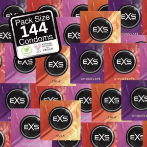 EXS Mixed Flavors 144-Pack - Multi-Taste Latex Protection, Large Box