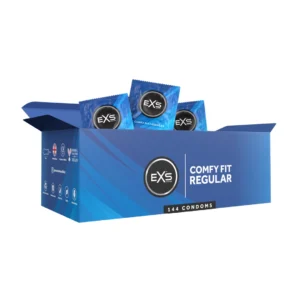 EXS Regular 54mm Premium Latex Condoms 144-Pack, Flared Shape
