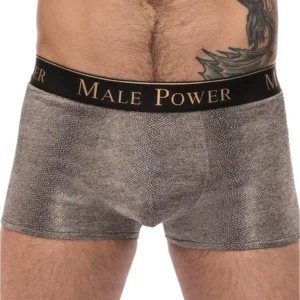Male Power Viper Pouch Short S - Snakeskin Metallic Stretch Briefs