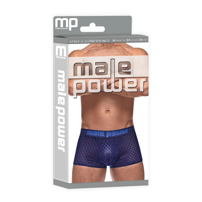 Male Power Mini Short S Navy - Diamond Mesh Collection, Comfort Fit