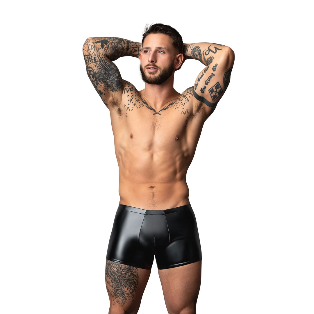 Male Power Liquid Onyx 2.0 Short Pouch S Black Wetlook apatinis trikotažas