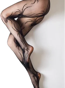 Kix'ies Spiders A Fishnet Tights Full-Waisted Black Patterned