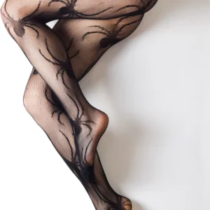 Kix'ies B Full-Waisted Black Spider Pattern Fishnet Tights