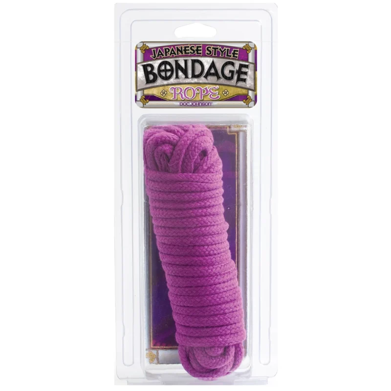 Doc Johnson Japanese Style Cotton Bondage Rope 10m - Soft and Durable Black