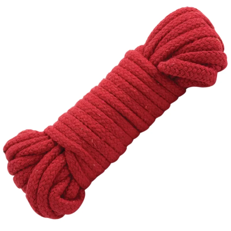 Sportsheets Japanese Cotton Rope Red 10m - Soft Bondage Accessory
