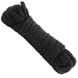 Doc Johnson Japanese Cotton Rope 10m - Soft Textile, Black