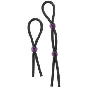Doc Johnson Silicone Adjustable Intimate Ties Set Black & Purple