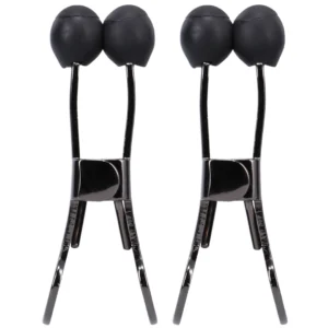 NS Novelties Nippers Steel Nipple Clamps with Silicone Tips Black