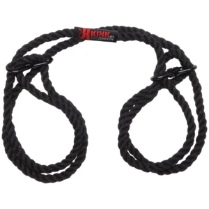 Restrain Bind Tie 6mm Hemp Cuffs Black - Adjustable Wrist or Ankle Model