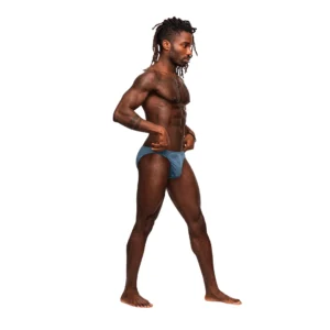 Male Power Moonshine Jock Brief L/XL Blue - Low Waist, Contour Design