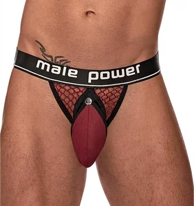 Male Power Cock Pit Net Jock S/M - Burgundy Comfort System