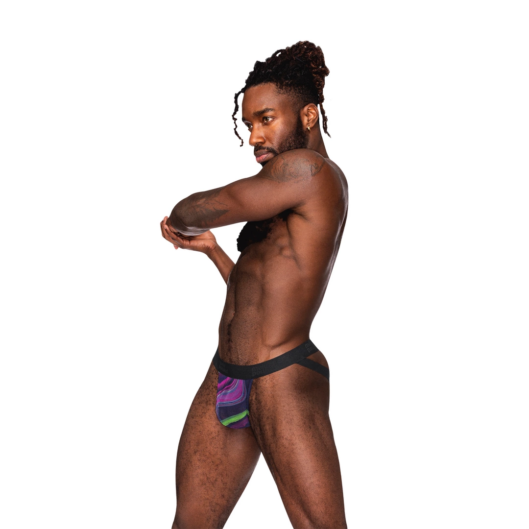 Male Power Espiral Galactica Jockstrap L/XL su juodu silikoniniu žiedu