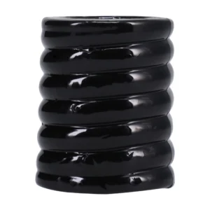 Rock Solid The Cage Elongated Intimate Ring TPE Ribbed Black
